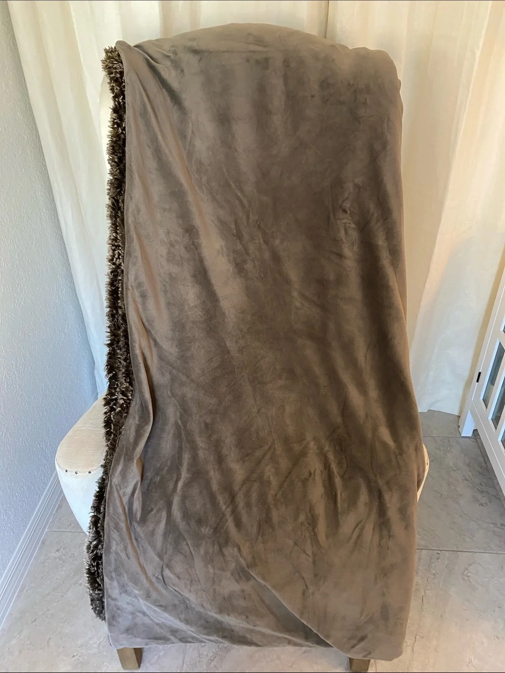 Restoration Hardware Faux Fur Throw Blanket